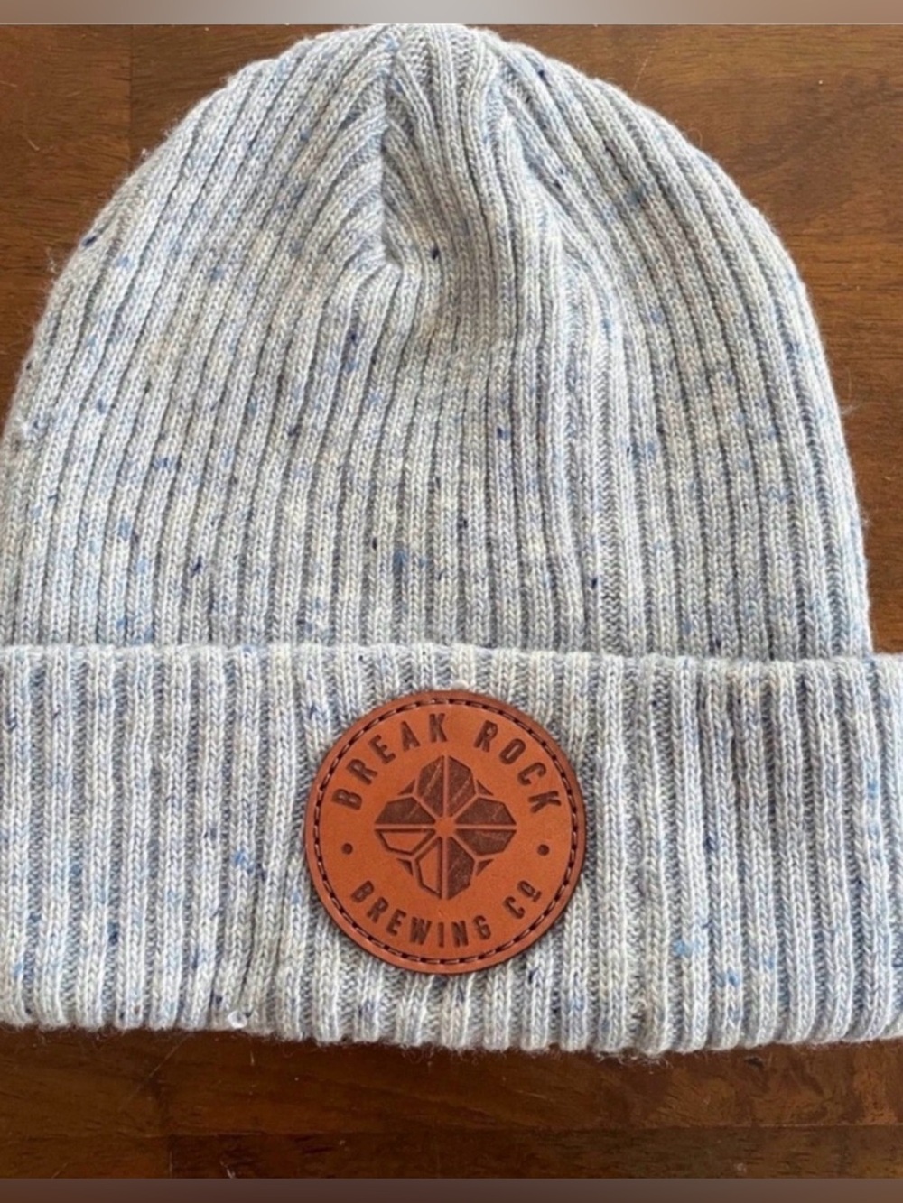 Break Rock Brewing Light Blue Speckled Knit Beanie